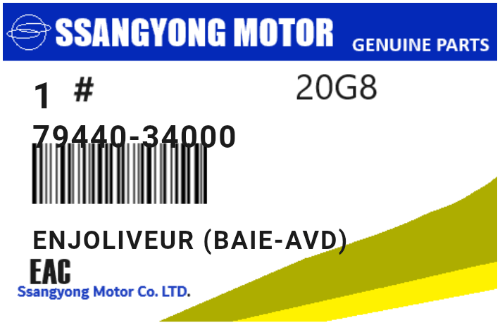 SSANGYONG - 79440-34000 ENJOLIVEUR (baie-avd)