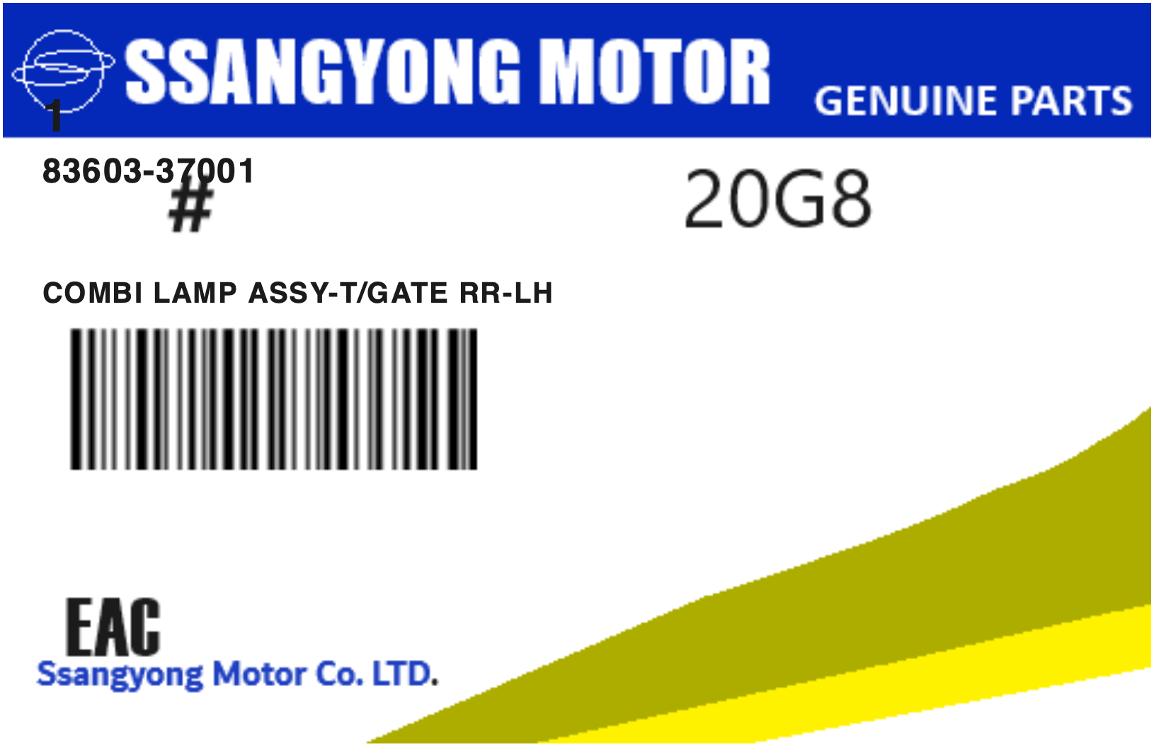 SSANGYONG - 83603-37001 COMBI LAMP ASSY