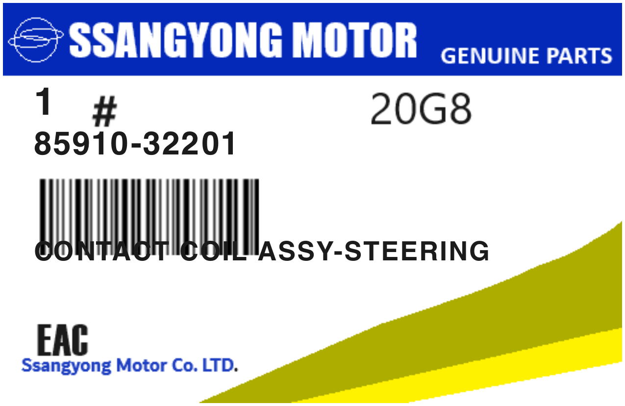 SSANGYONG - 85910-32201 CONTACT COIL ASSY-STEERING