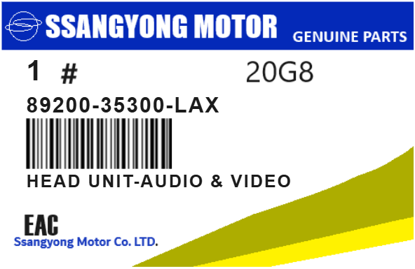 SSANGYONG - 89200-35300-LAX HEAD UNIT-AUDIO & VIDEO