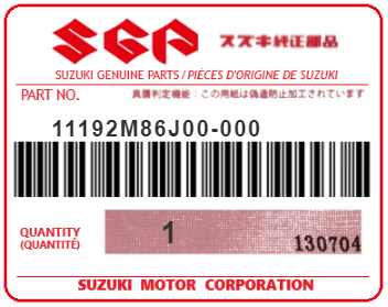 SUZUKI - 11192M86J00 REFERENCE REMPLACEE PAR :