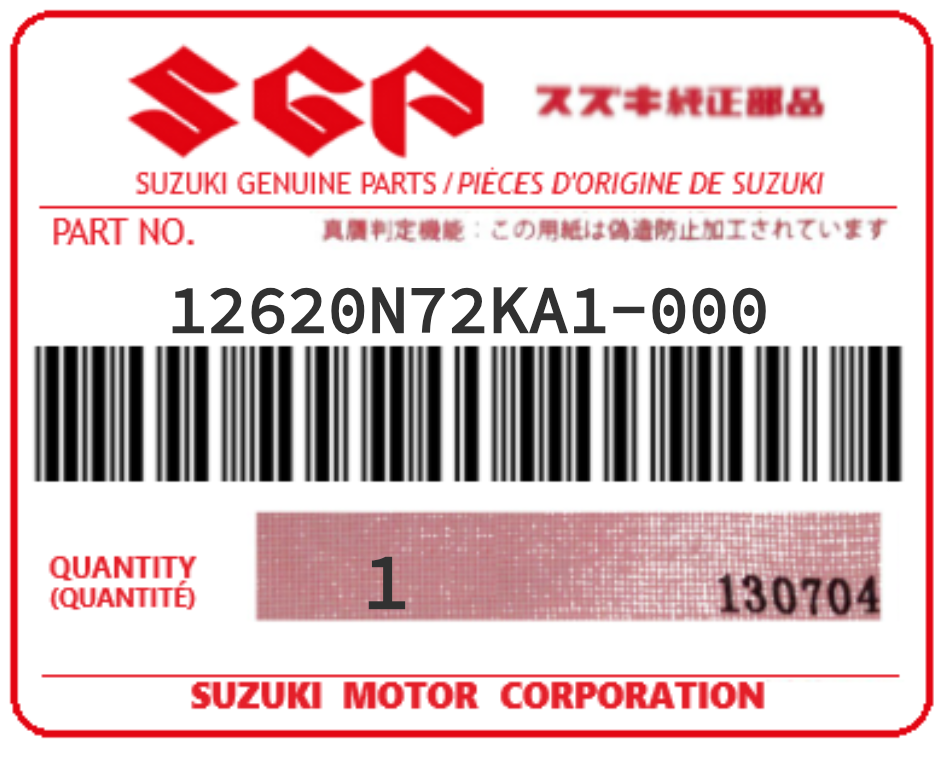 SUZUKI - 12620N72KA1 REFERENCE REMPLACEE PAR :