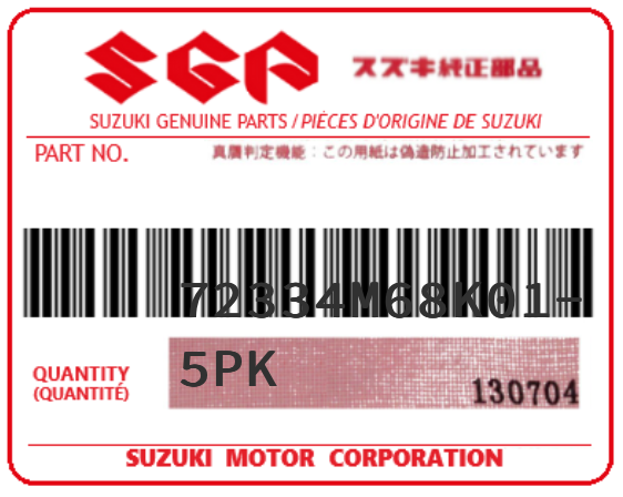 SUZUKI - 72334M68K01-5PK PIECE SUZUKI