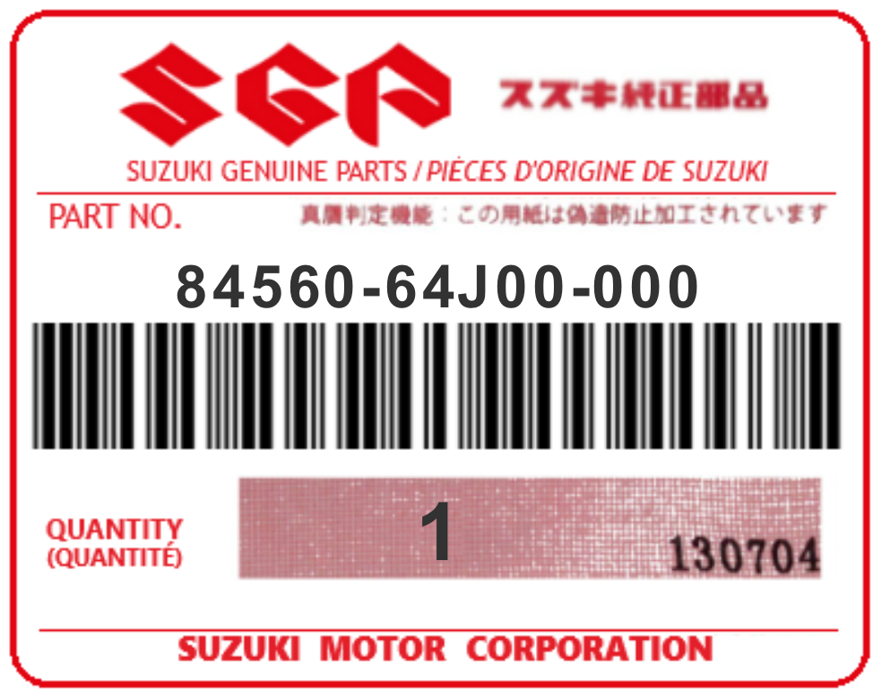 SUZUKI - 84560-64J00 VITRE (custode-ard)