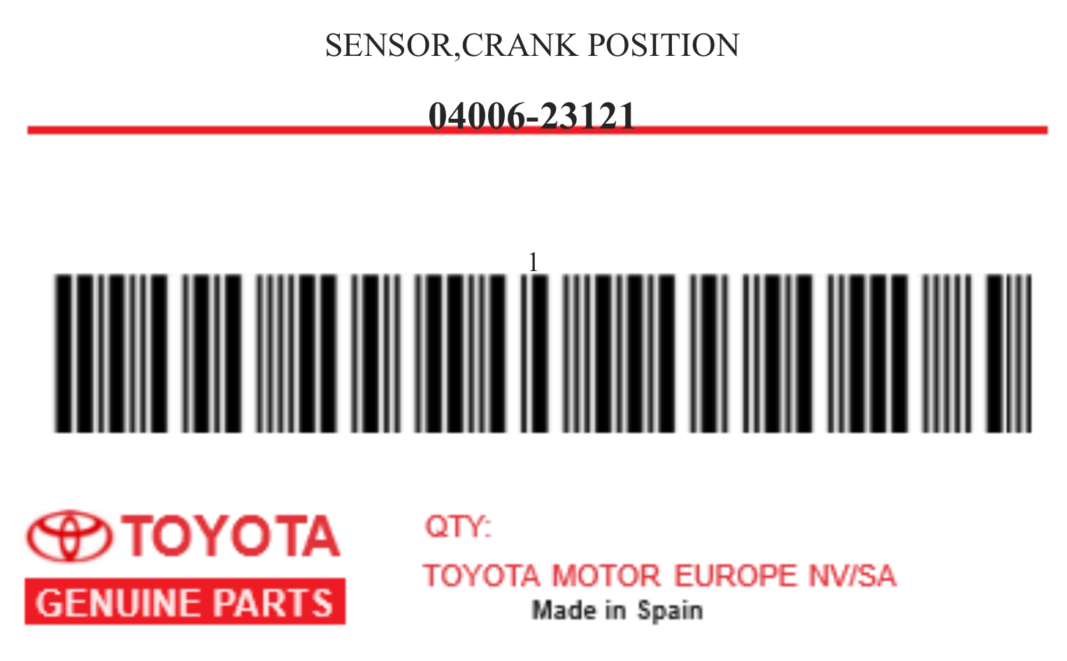 TOYOTA - 04006-23121 CAPTEUR POSITION VIL