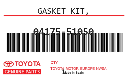 TOYOTA - 04175-51050 GASKET KIT,