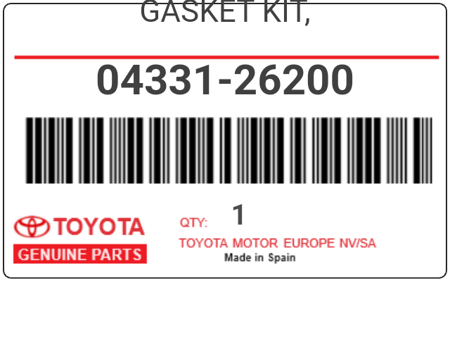TOYOTA - 04331-26200 GASKET KIT,