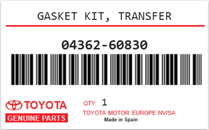 TOYOTA - 04362-60830 GASKET KIT, TRANSFER
