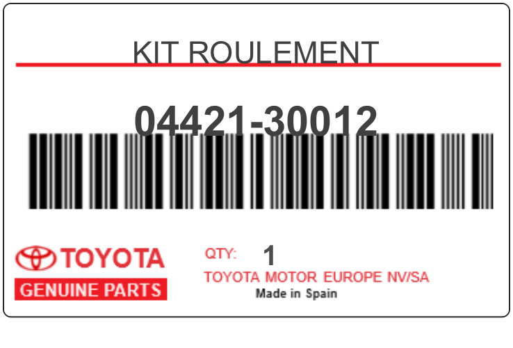 TOYOTA - 04421-30012 KIT ROULEMENT