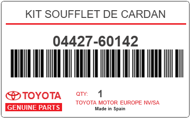 TOYOTA - 04427-60142 KIT SOUFFLET DE CARDAN