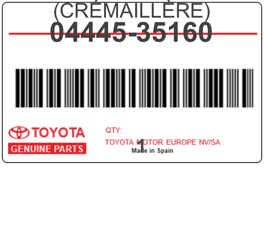 TOYOTA - 04445-35160 POCHETTE DE JOINT (crémaillère)