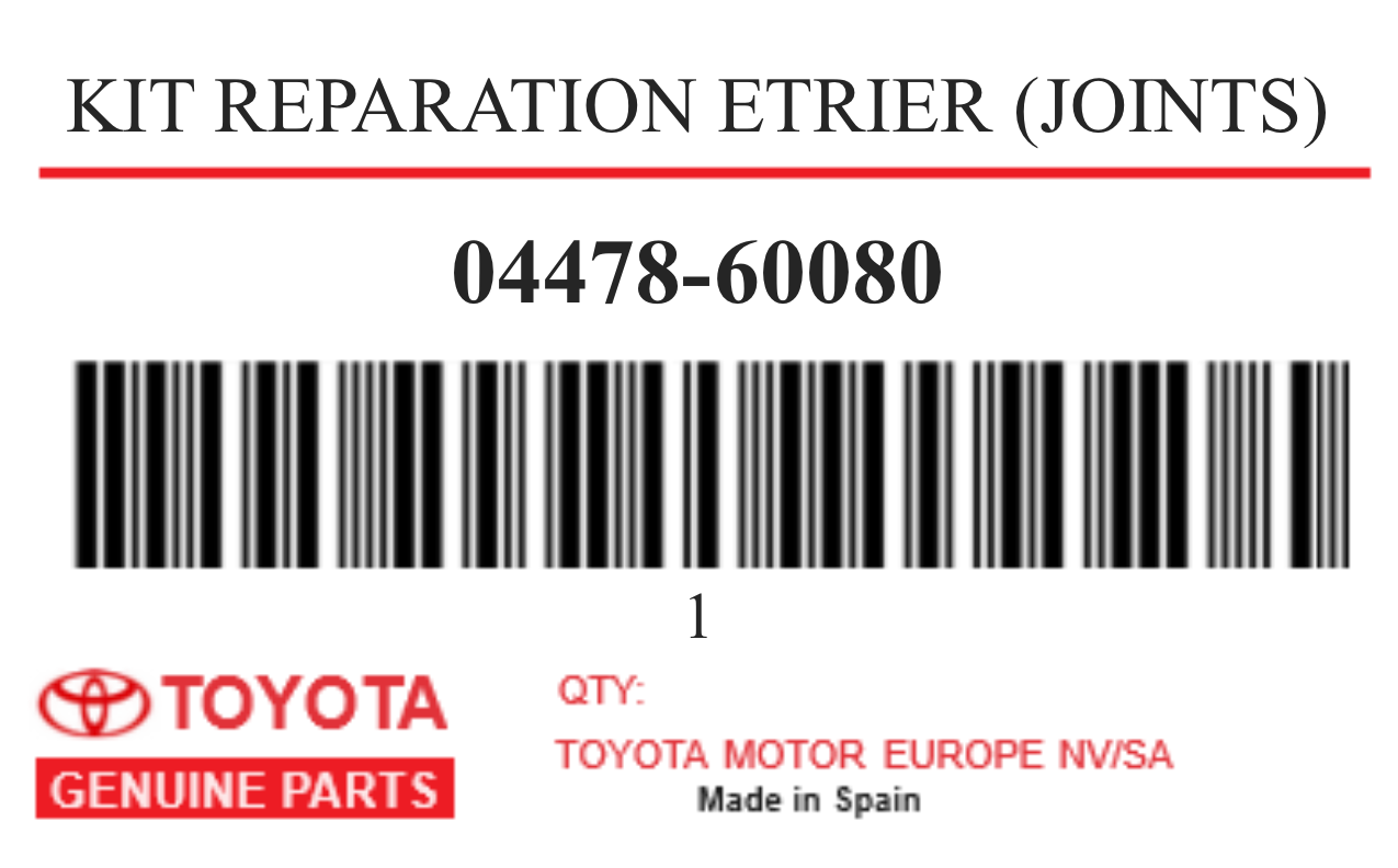 TOYOTA - 04478-60080 KIT REPARATION ETRIER (joints)