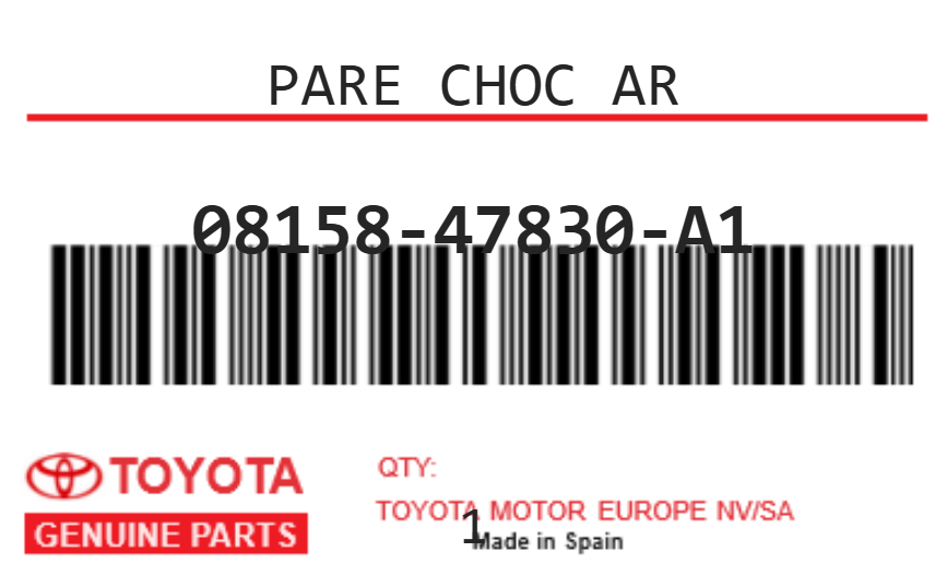 TOYOTA - 08158-47830-A1 PARE CHOC AR