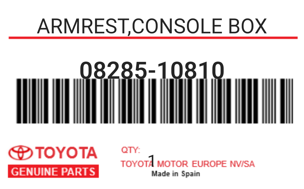TOYOTA - 08285-10810 ARMREST,CONSOLE BOX