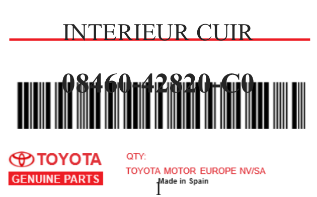 TOYOTA - 08460-42820-C0 INTERIEUR CUIR