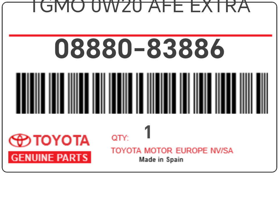 TOYOTA - 08880-83886 TGMO 0W20 AFE EXTRA