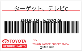 TOYOTA - 09870-52010 TARGET, TELEVISION C