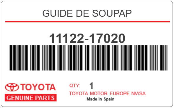 TOYOTA - 11122-17020 GUIDE DE SOUPAP