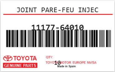 TOYOTA - 11177-64010 JOINT PARE-FEU INJEC