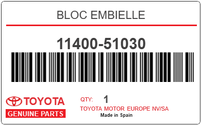 TOYOTA - 11400-51030 BLOC EMBIELLE