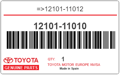 TOYOTA - 12101-11010 REFERENCE REMPLACEE PAR :