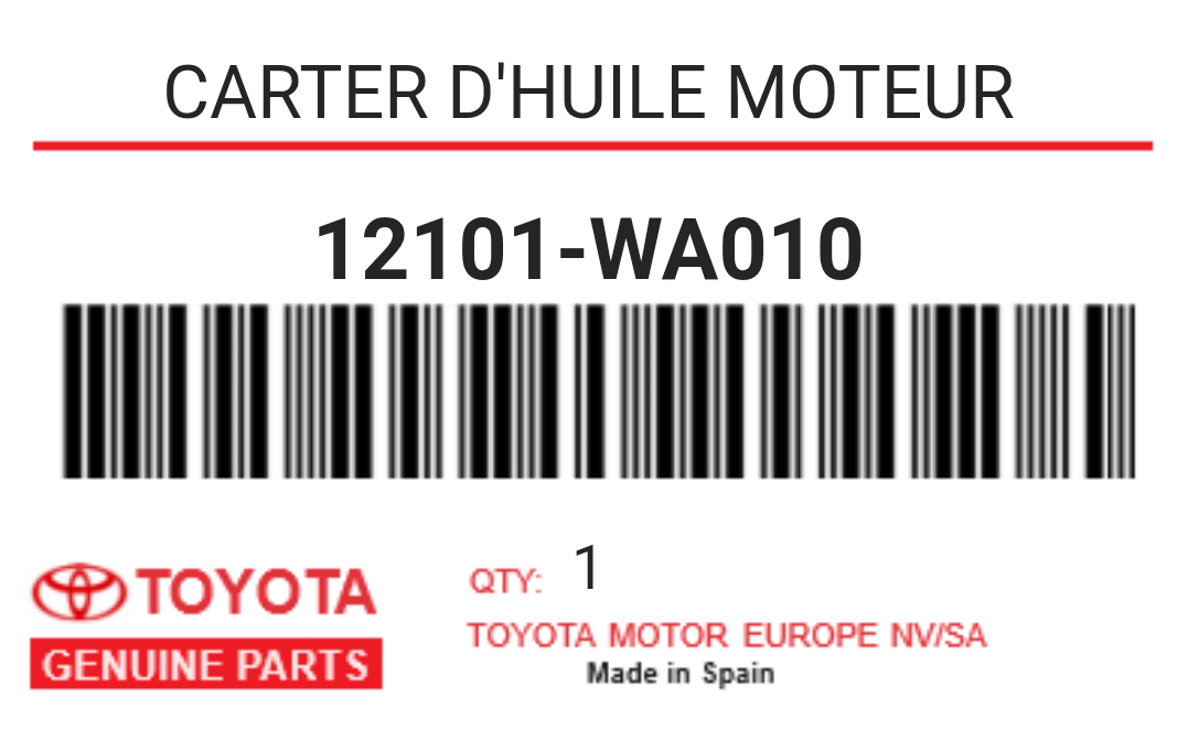 TOYOTA - 12101-WA010 CARTER D'HUILE MOTEUR
