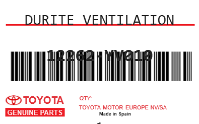 TOYOTA - 12262-YV010 DURITE VENTILATION