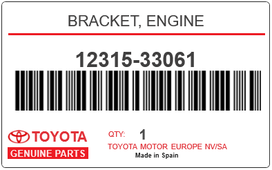 TOYOTA - 12315-33061 SUPPORT MOTEUR
