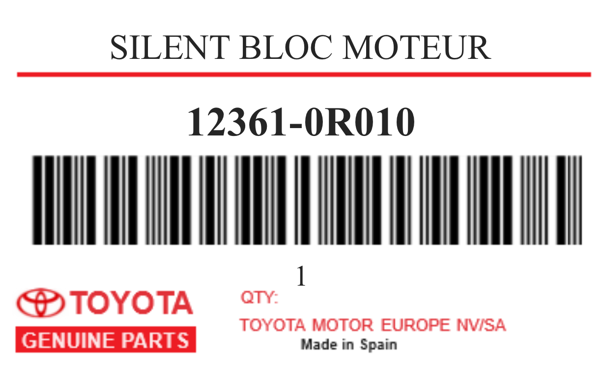 TOYOTA - 12361-0R010 SILENT BLOC MOTEUR
