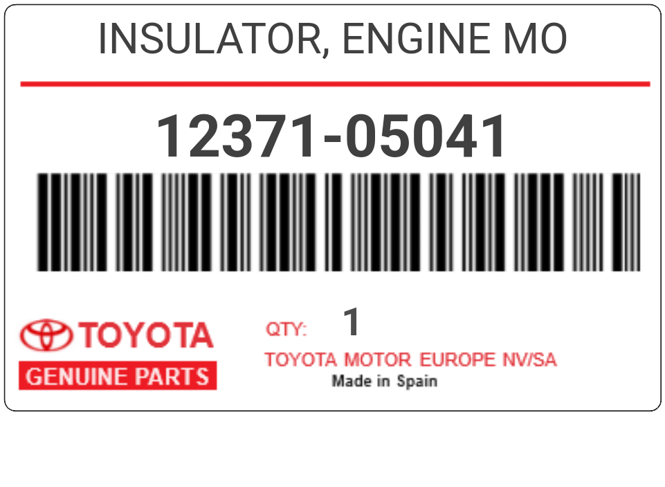 TOYOTA - 12371-05041 INSULATOR, ENGINE MO