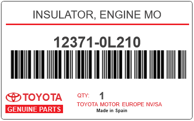 TOYOTA - 12371-0L210 INSULATOR, ENGINE MO