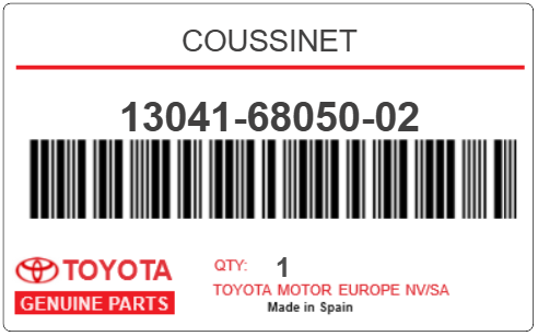 TOYOTA - 13041-68050-02 COUSSINET