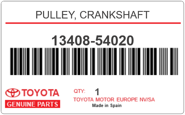 TOYOTA - 13408-54020 POULIE (vilbrequin)