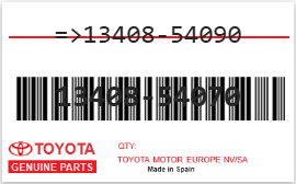 TOYOTA - 13408-54070 REFERENCE REMPLACEE PAR : 