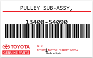 TOYOTA - 13408-54090 POULIE (vilbrequin)