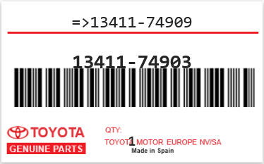 TOYOTA - 13411-74903 REFERENCE REMPLACEE PAR :