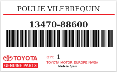 TOYOTA - 13470-88600 POULIE VILEBREQUIN