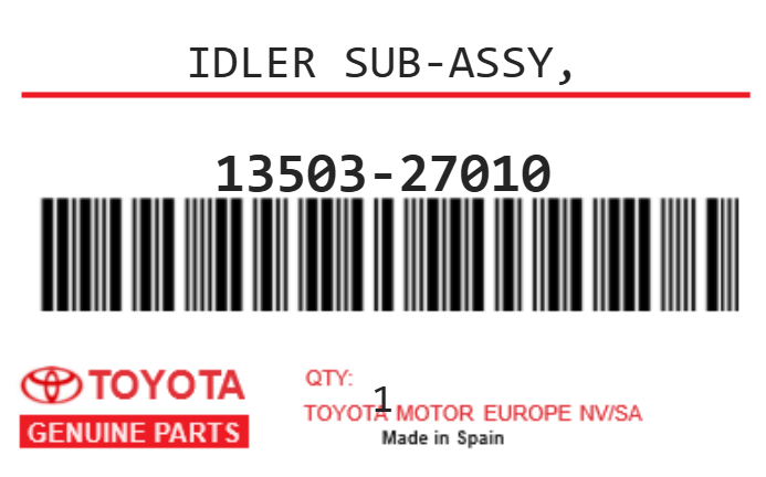 TOYOTA - 13503-27010 GALET DE DISTRIBUTION