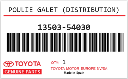 TOYOTA - 13503-54030 POULIE GALET (distribution)