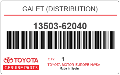 TOYOTA - 13503-62040 GALET (distribution)