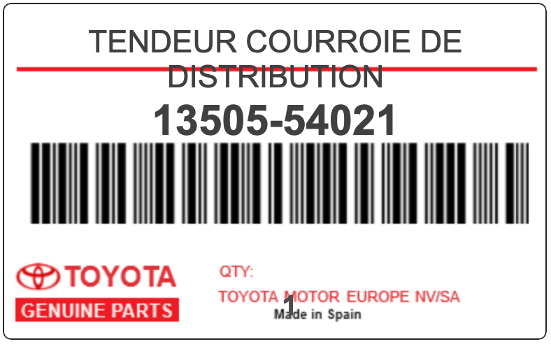 TOYOTA - 13505-54021 TENDEUR COURROIE DE DISTRIBUTION