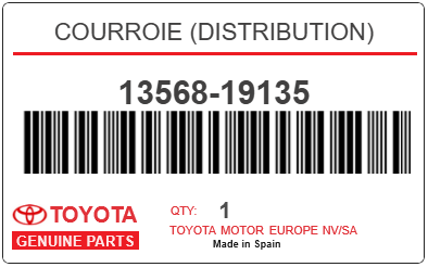 TOYOTA - 13568-19135 COURROIE (distribution)