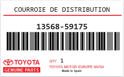 TOYOTA - 13568-59175 COURROIE DE DISTRIBUTION