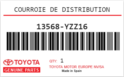 TOYOTA - 13568-YZZ16 COURROIE DE DISTRIBUTION