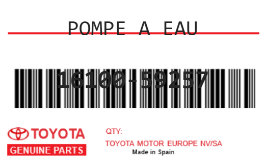 TOYOTA - 16100-59257 POMPE A EAU