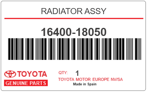TOYOTA - 16400-18050 RADIATOR ASSY