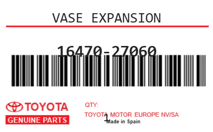 TOYOTA - 16470-27060 VASE EXPANSION