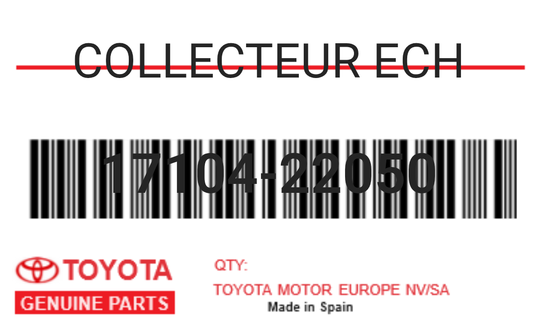 TOYOTA - 17104-22050 COLLECTEUR ECH
