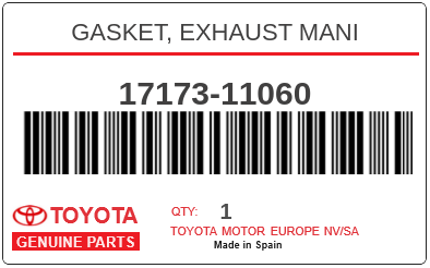 TOYOTA - 17173-11060 GASKET, EXHAUST MANI