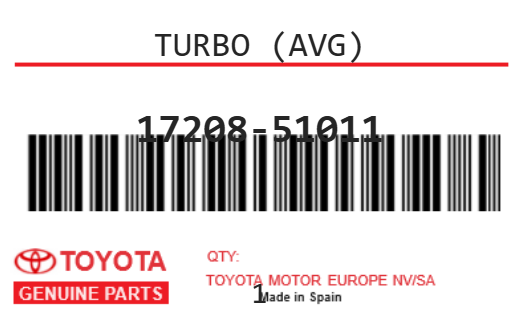 TOYOTA - 17208-51011 TURBO (avg)